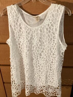 Crochet Overlay Tank Top, XL